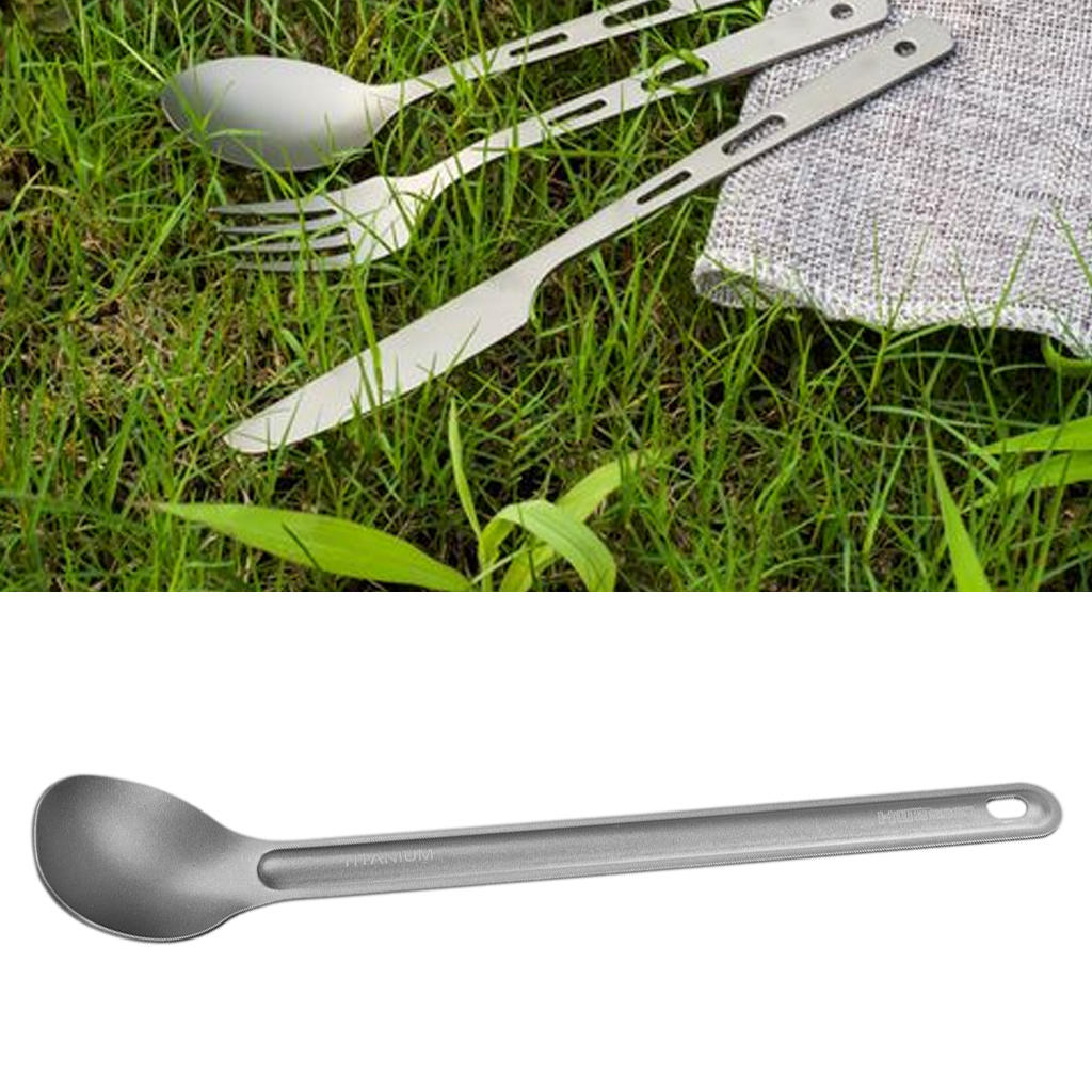 Buy Titanium Tableware Cutlery Long Handle Outdoor Picnic Backpacking