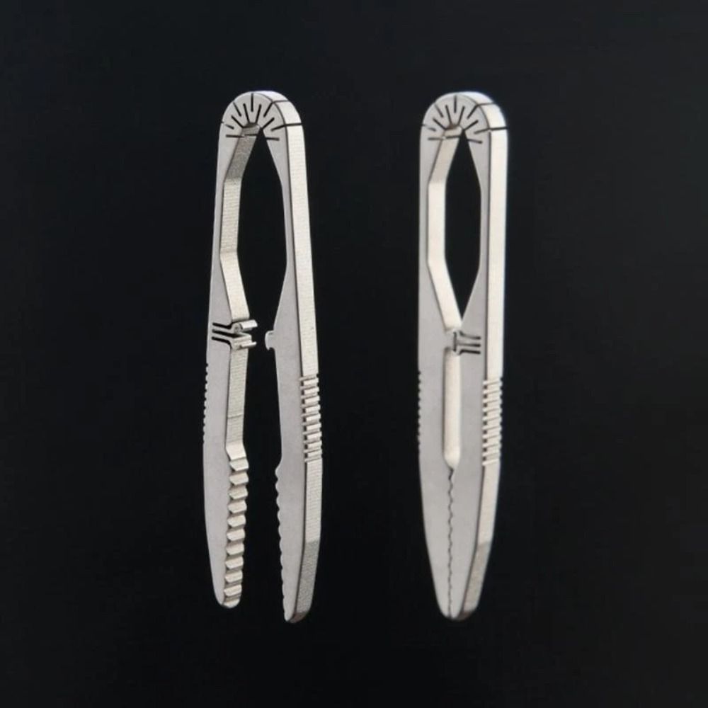 Small Size Titanium Zinc Zinc Alloy Tweezer Portable Outdoor Tool Easy To Use Camping Tweezer  Travel