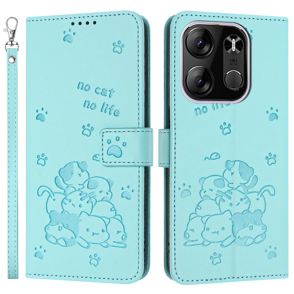 Cats Imprint Leather Case For TECNO Spark Go 2023 4G/Pop 7 Pro 4G/Pop 7/Infinix Smart 7 (India) 4G/Smart 7/Smart 7 HD