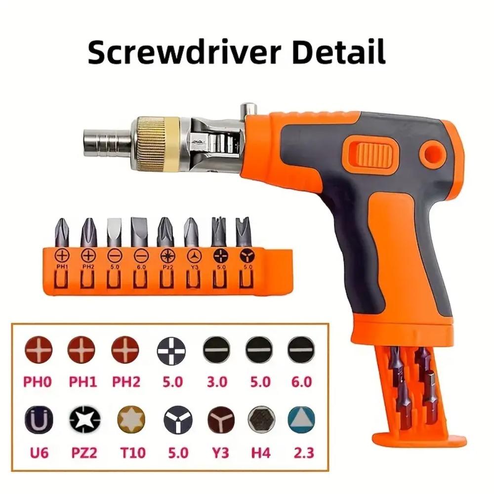 Magnetic Screwdriver Set All-in-1 Ratchet Screwdriver With 14 Sizes Magnetic Bits Electronics Repair Tool Kit Pop Out Bit