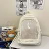 Schoolbag pain bag backpack baby bag female, Japanese ins transparent pvc bar badge backpack, cute soft girl student schoolbag