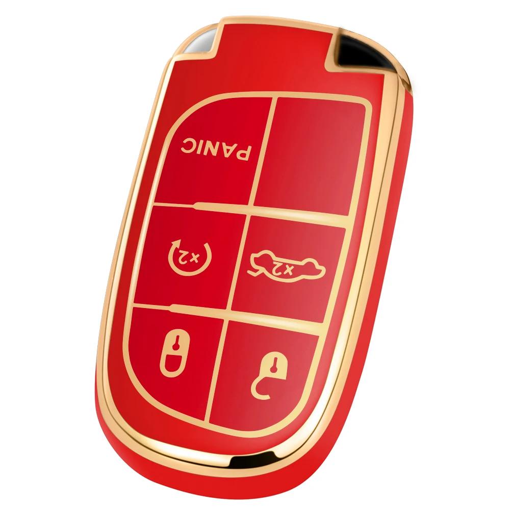 Soft Car Key Fob Cover Fit For Jeep Grand Cherokee Renegade Chrysler Dodge Ram Durango Charger Challenger Journey Dart