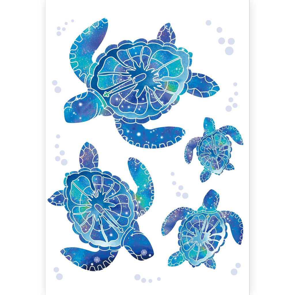 1 Sheet Sea Turtle Wall Stickers,Vinyl Underwater Ocean Waterproof Wall Decals for Home Office