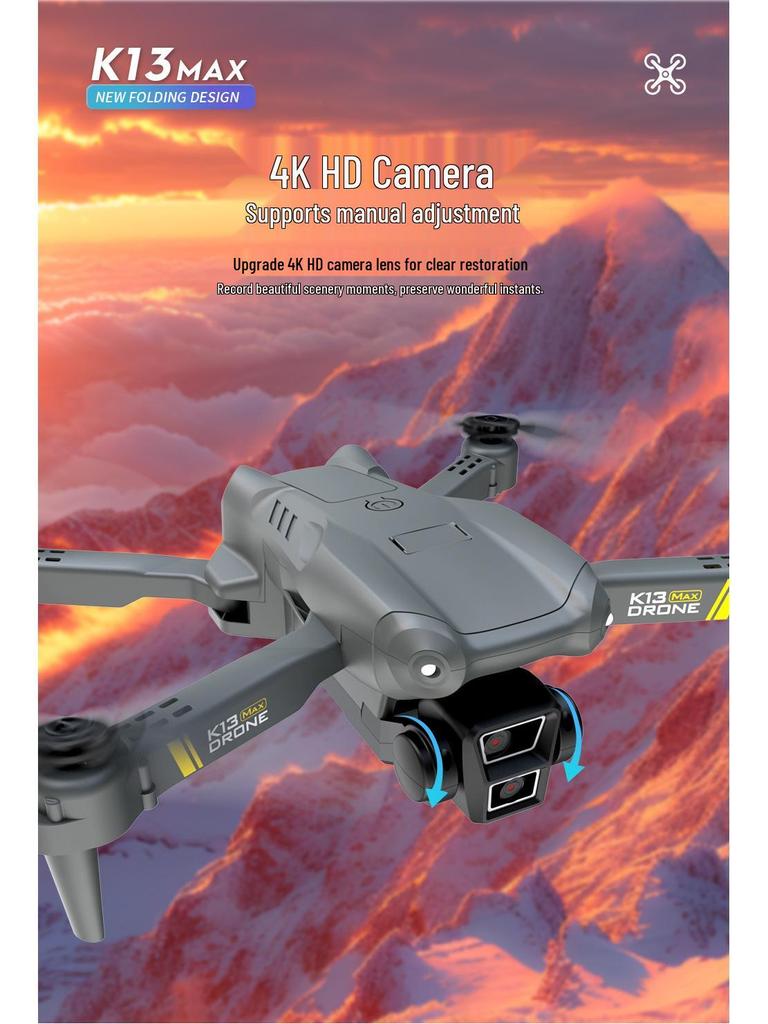 K13MAX Foldable Drone with HD Dual Camera and Altitude Hold, Remote Control Quadcopters for Aerial Photography