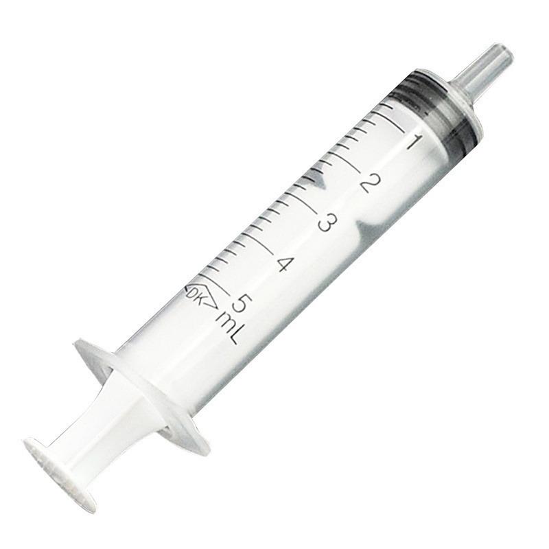 20 Pcs Disposable Plastic 5ml Injector Syringe No Needle for Lab Nutrient Measuring Small Pet Food Feeder (Without Needle)