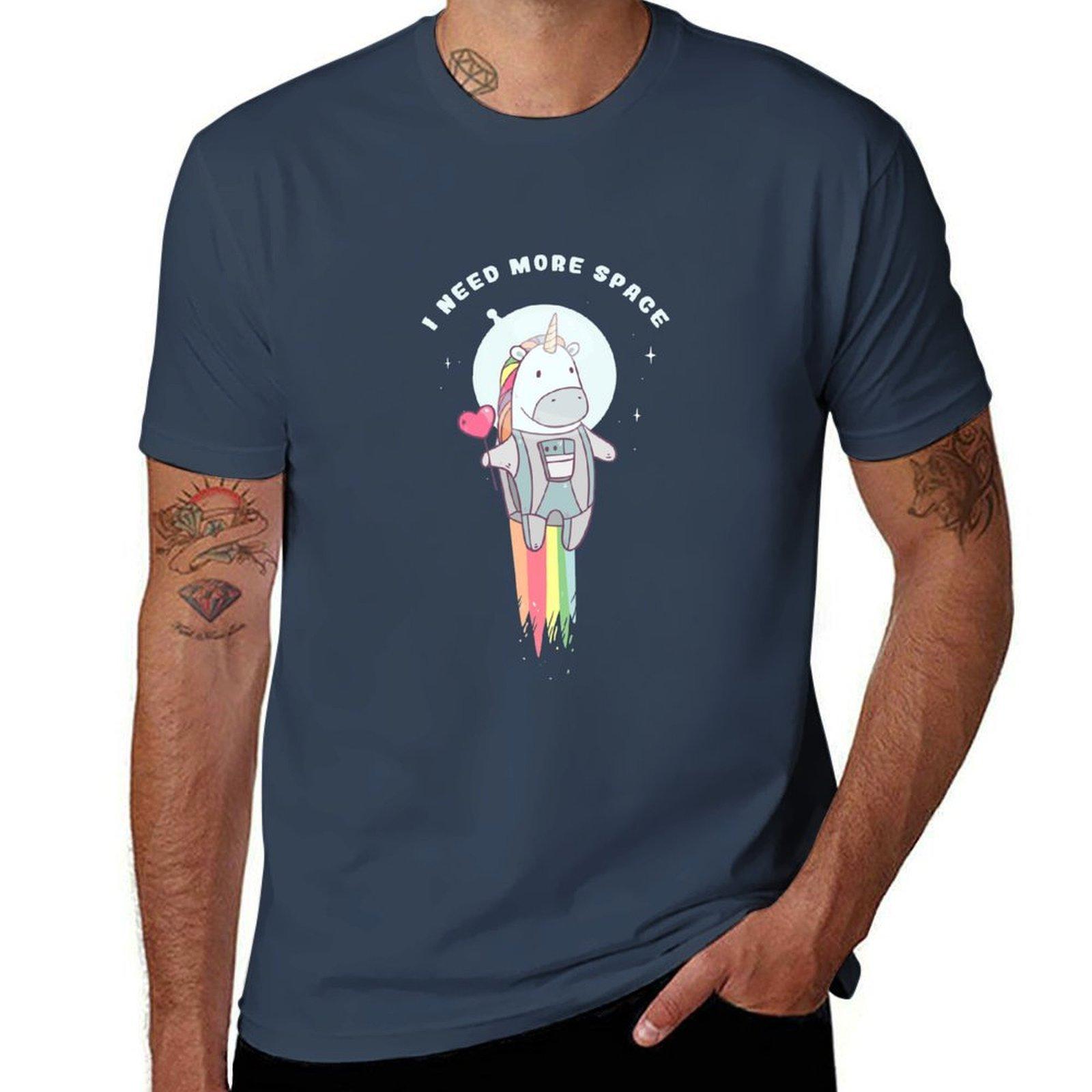 Unicorn Need More Space Tshirt Utility Work Short Sleeve Top S