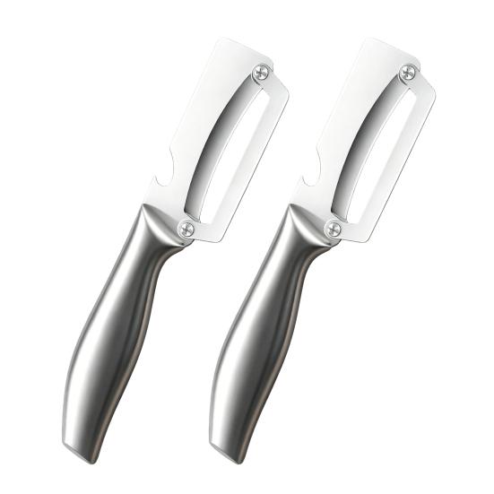 

2Pcs Vegetable Peeler Peeler with Ergonomic Handle Bottle Opener Multi-Function Fruit Peeler for Pumpkin Pineapple Sugarcane Rust-Proof Essential B