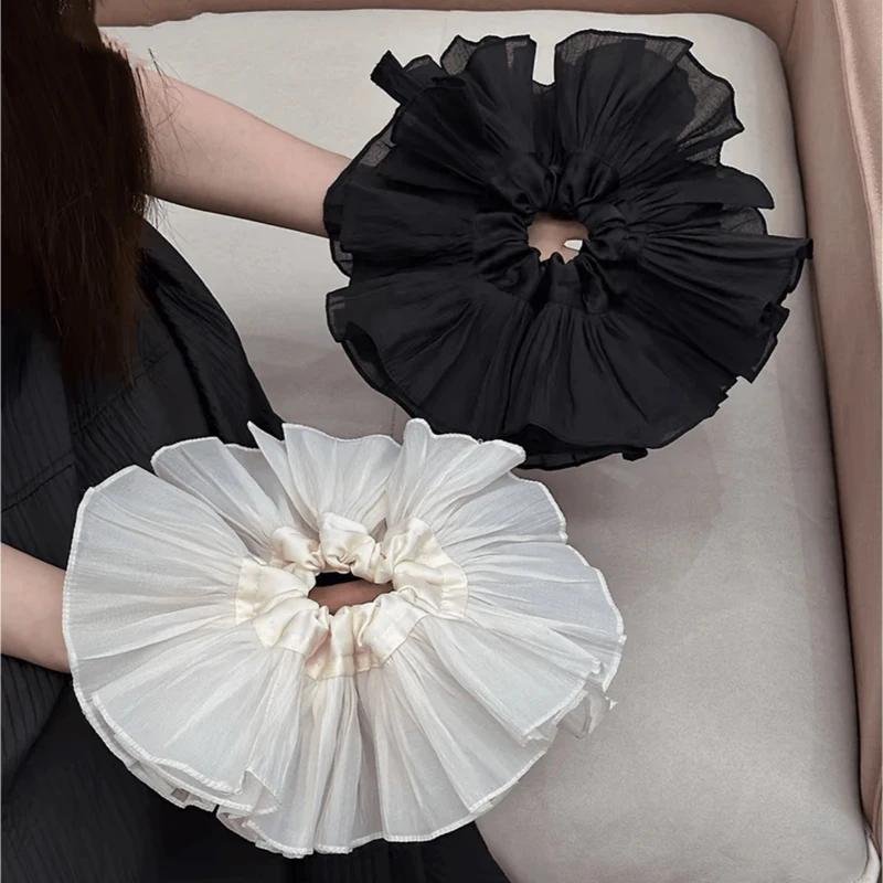 Big Scrunchies for Women Elastic Hair Band Ponytail Holders Tie Solid Color Hair Hoop Scrunchy Rubber Bands Women Hair Accessory