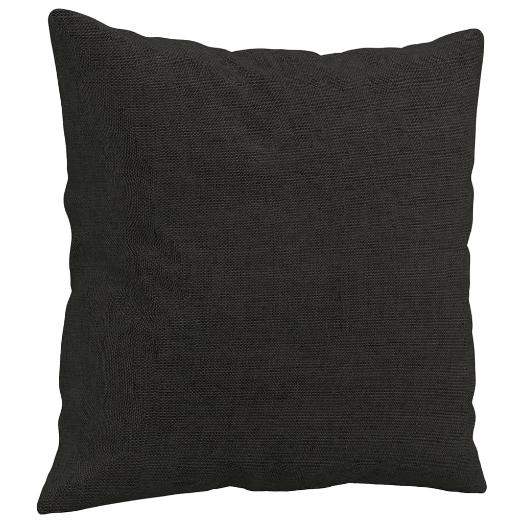 3 Piece Sofa Set with Cushions Black Fabric