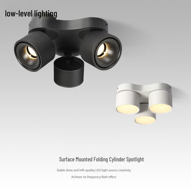 Ultra-thin Surface-mounted LED Downlight: No Hole Required, Round All-Aluminum Ceiling Light for Living Room.
