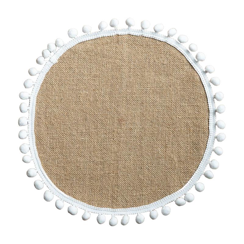 Braided Placemats Heat Resistant Jute Fringe Table Mats Hand Woven Non-Slip Place Mats Tea Cup Pad Indoor Dining Table Decor New