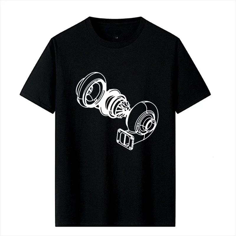 Exploded Turbo Car TShirt Men Adult Tops Clothing Crew Neck Tee Shirt Printed Youth T-Shirts Graphic TShirts Women Tee Tops