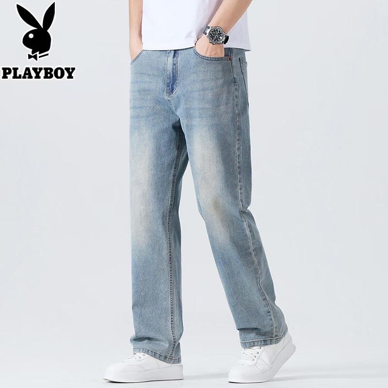 PLAYBOY Men s Loose Straight-Leg Jeans 32