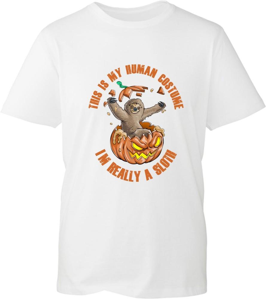 This Is My Huunisex Costume Im Really A Sloth Halloween TShirt Scary Pumpkin Top S