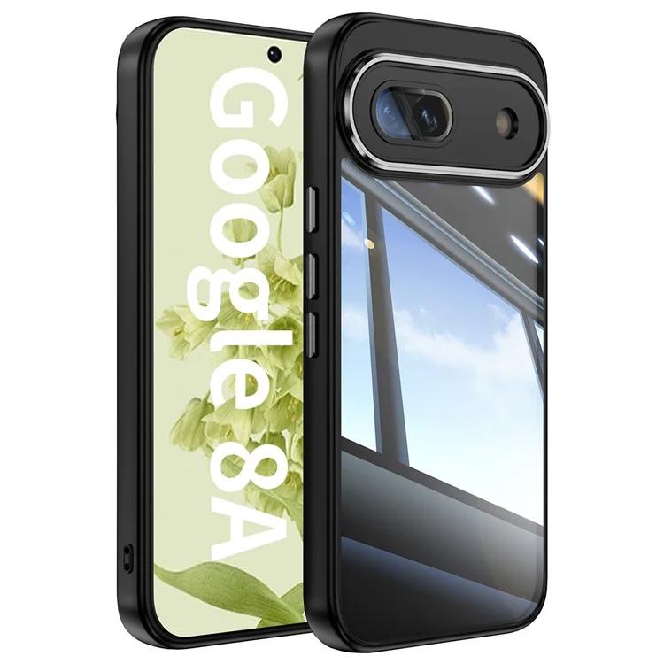 

For Google Pixel 8a Case Metal+TPU + Acrylic Anti-Scratch Phone Cover - Black