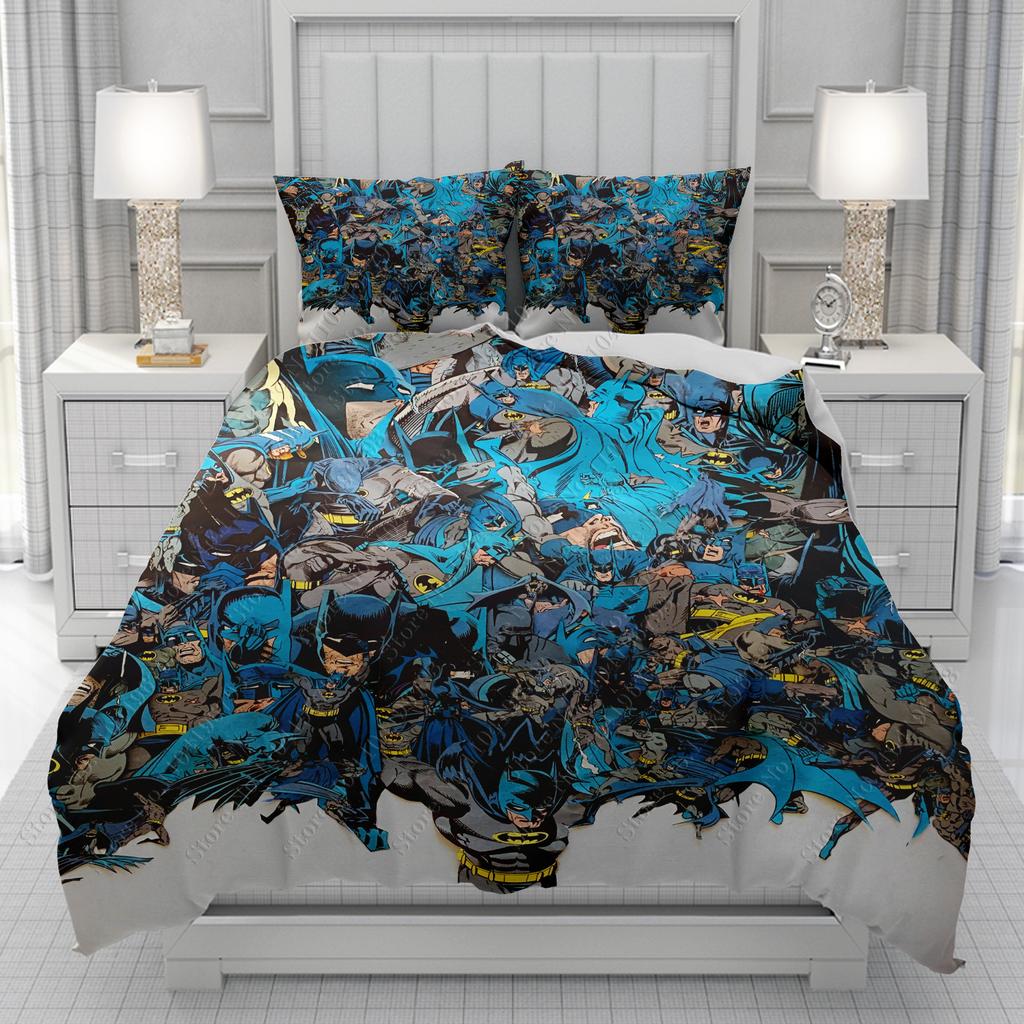 Superhero Batmans Duvet Cover Men women/Children KID Printing Disney Cartoon Bedding Set  Comforter Bed Soft