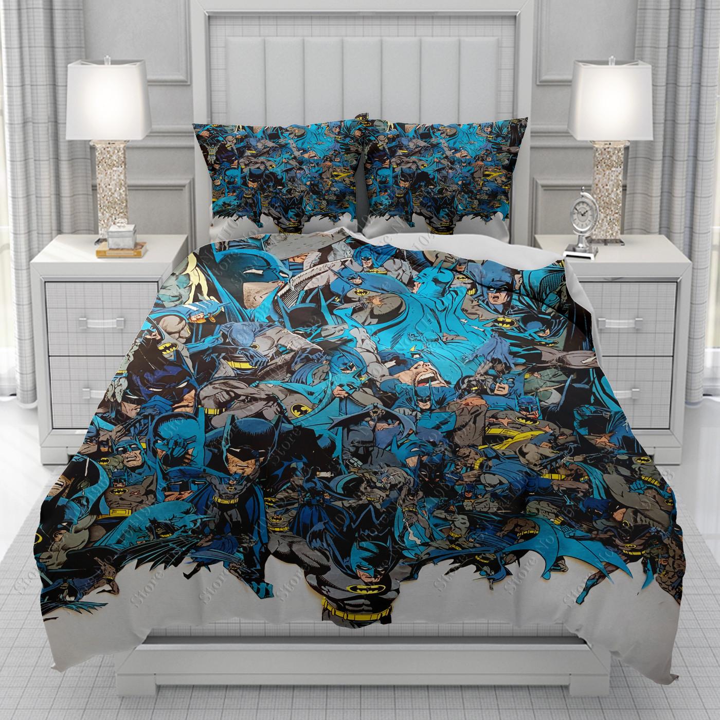 

Superhero Batmans Duvet Cover men women/Children KID Printing Disney cartoon Bedding Set Comforter Bed Soft 135x200cm 3pcs