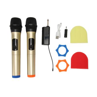 Wireless Microphone 1 for 2 UHF Cordless Dual Handheld Dynamic Mic Set with Rechargeable Receiver