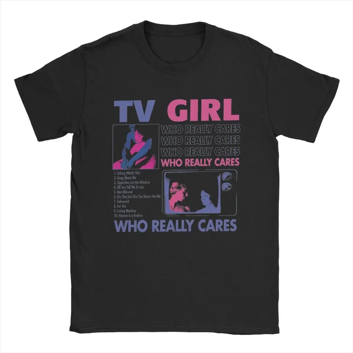 

Мужская футболка TV Girl Who Really Cares Хлопковые топы Винтажная футболка с коротким рукавом и круглым вырезом Новинка Футболка#Цвет XXXXXL чёрный