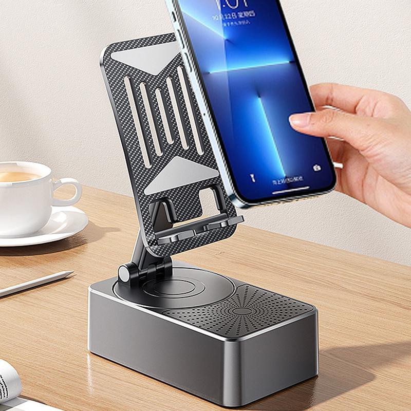 Suport 3 în 1 pentru telefon mobil, difuzor Bluetooth, baterie externă, rotativ, pliabil, suport de birou leneș pentru telefon mobil, tablete