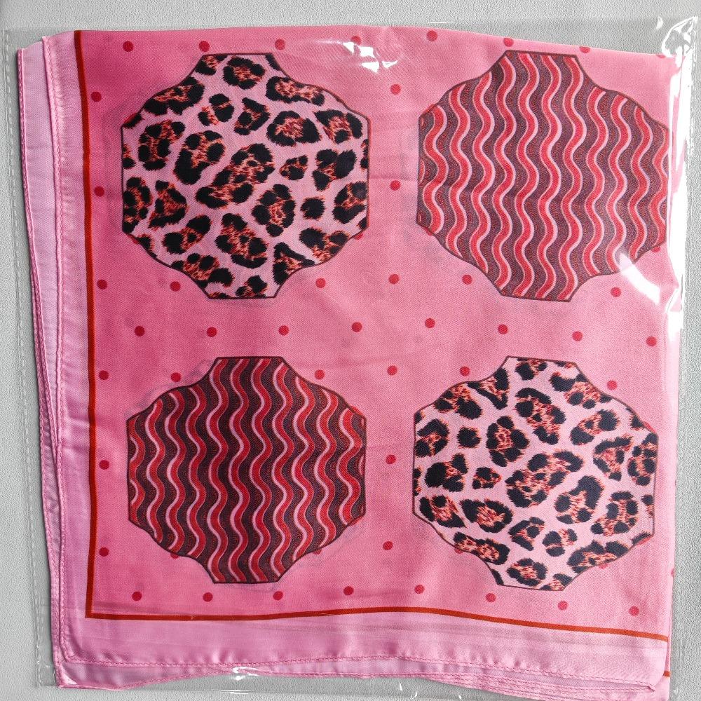68Cm Striped Leopard Print Scarf Women'S Autumn And Winter Polyester Fiber Scarf Warm Sun Protection Headscarf Neck Shawl
