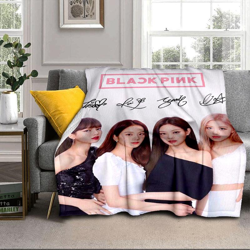 kpop pink Show Performance Blanket Flannel Blanket for bed, sofa, Camping, Hiking, Picnic Essentials, gift for family Fan gifts