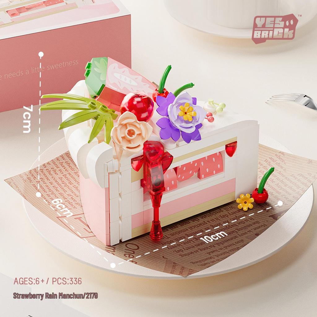 Mini2179 Geburtstagstorte Dessert DIY Zusammenbau Baustein Spielzeug Modell Ornament Geschenk