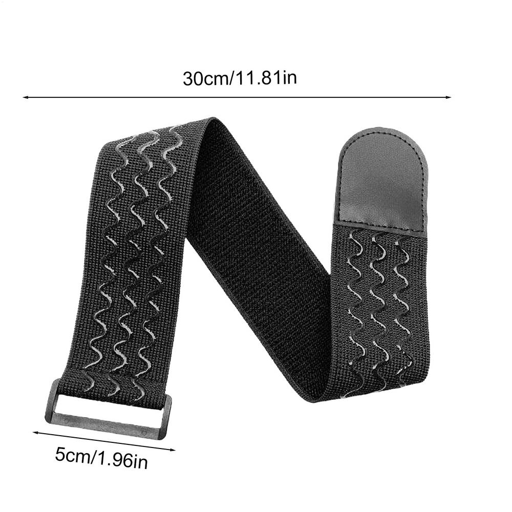 No Buckle Belt Elastic Band Hook Loop Adjustable Elastic Reverse Buckleless Belt  for Outdoor Sports Camping Cycling Daily чёрный