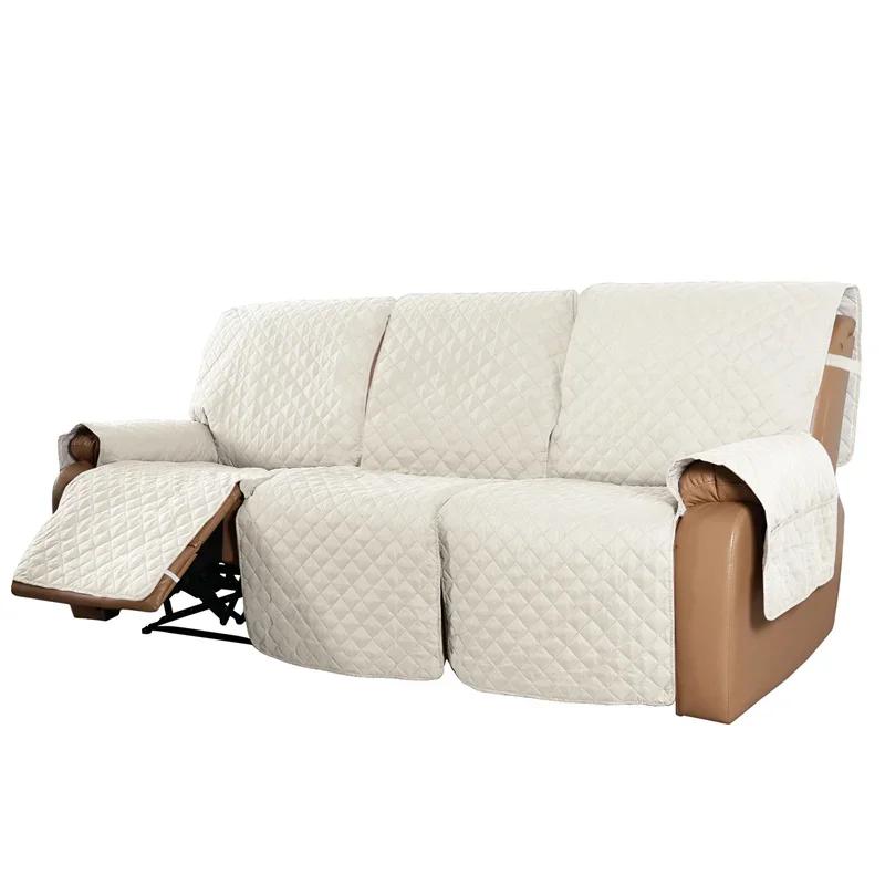 1 2 3 Seat Recliner Sofa Cover Pet Dog Kid Sofa Mat Solid Color Sofa Covers Relax Lounger Slipcovers Couch Towel Armchair Covers