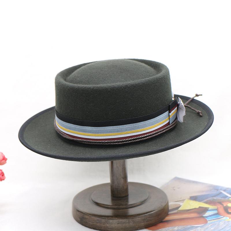 Sombrero Cowboy de Lana Tibetana Sombrero de Fieltro de Caballero Occidental Transpirable Jazz Sombrero de Invierno para Hombre