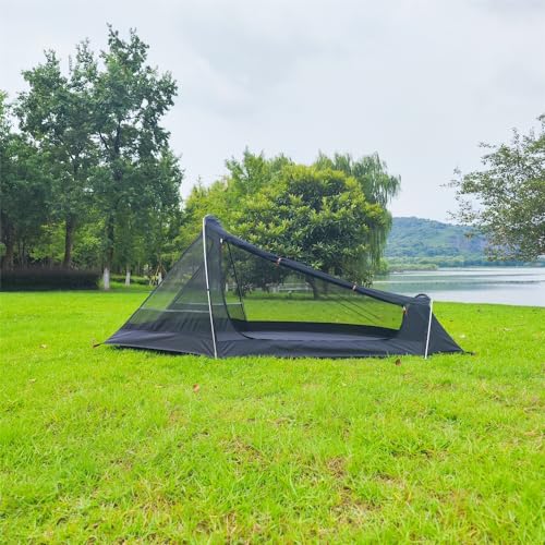 HXBEE Double-Layer Backpacking Tent, 2-Person Lightweight Camping Tent with Aluminum Poles