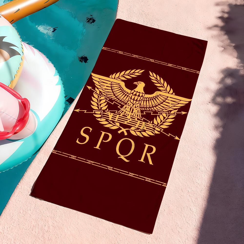 Fashion print SPQR Towel Drying Bath Towel Applicable To Light Swimming Camping Yoga Beach Out