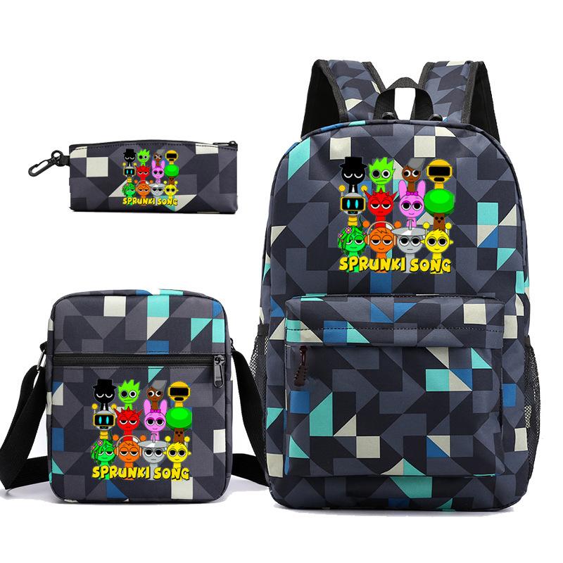 3-delige Schoolrugzakset voor Studenten Grote Capaciteit Oxford Stof Schooltas met Schouderband en Etui 3 piece set