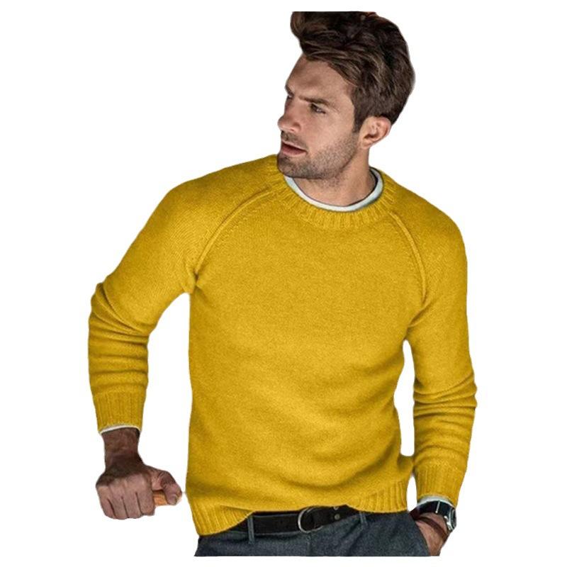 Autumn and Winter New Men's Clothing Casual fashion Knitted Solid Color Sweater