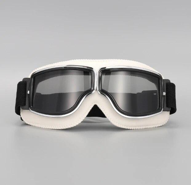 Motorcycle Glasses Windproof Motorcycle Helmet Glasses Sunglasses Retro Universal Folding Leather Retro Motorcycle Accessories