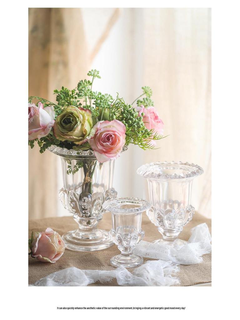 Hochwertige transparente Glasvase für elegante Heimdekoration und frische Blumenarrangements