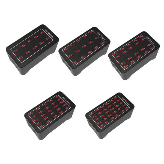 Multi-port Charger 100W Anti-corrosive Automatic Recognition Intelligent Cooling UK Plug 10/15/20/25/30 Ports