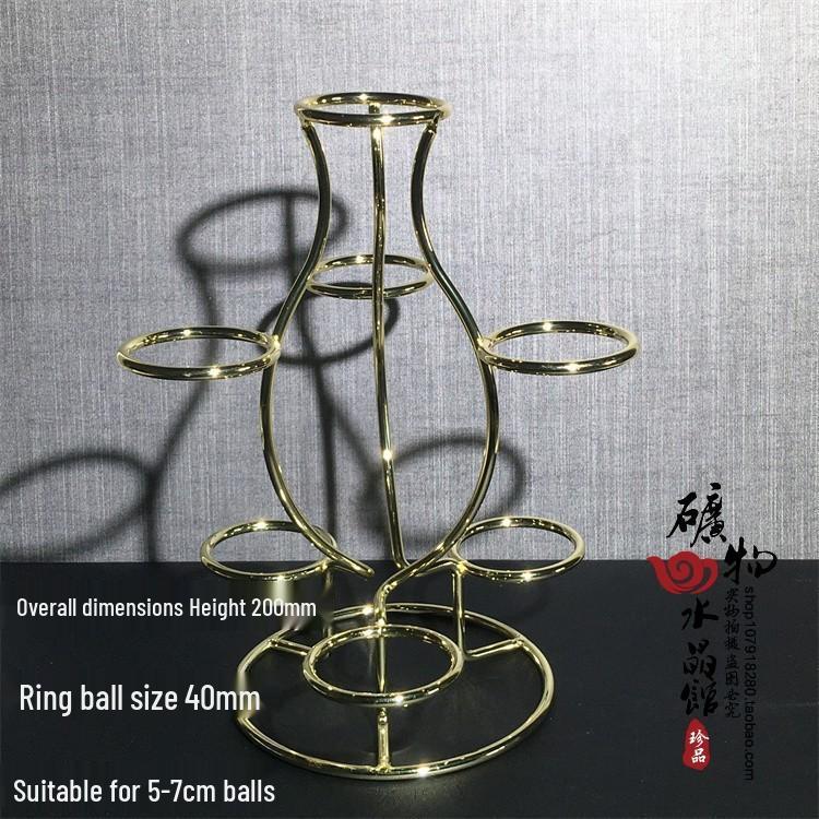 Wooden & Metal Mineral Crystal Ball Display Stand