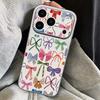 Colorful Bowknots Print Leather Lanyard Case For iPhone 18 Pro Max Hybrid TPU+PU Anti-skid Soft Cover For iPhone 17 16 15 14 13 Pro Max