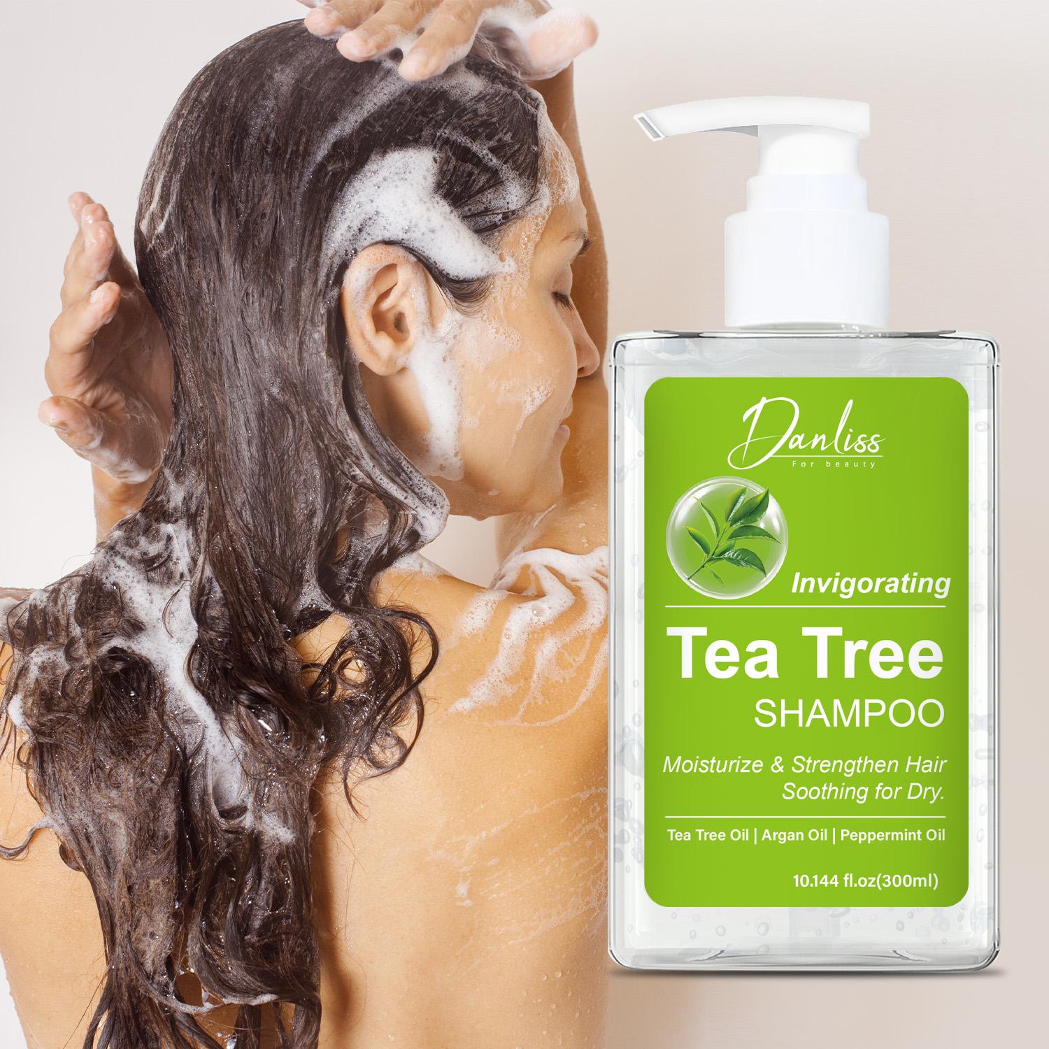 

Tea Tree Shampoo-Moisturize & Strengthen Hair-Gentle Soothing For Dry Hair-Suitable For All Hair Types, 300ml