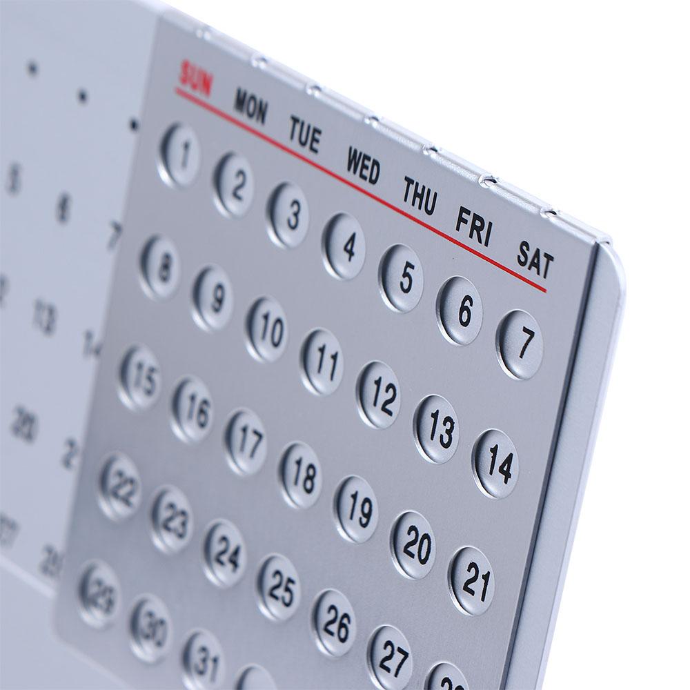 Stationery Aluminum Zinc Zinc Alloy Yearly Calendar Desktop Calendar Schedule Planner Perpetual Calendar