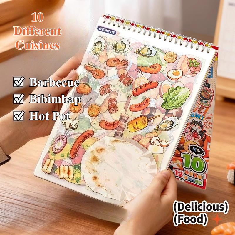 ZIYI Food Stickers Set Food Scene Stickers Creative Fun Relief Stress DIY Food Platter Stickers for Students and Adults