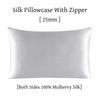 25MM Pure Silk Zipper Pillowcase 1pc 100% Nature Mulberry Silk Pillow Cover Single pillow Case