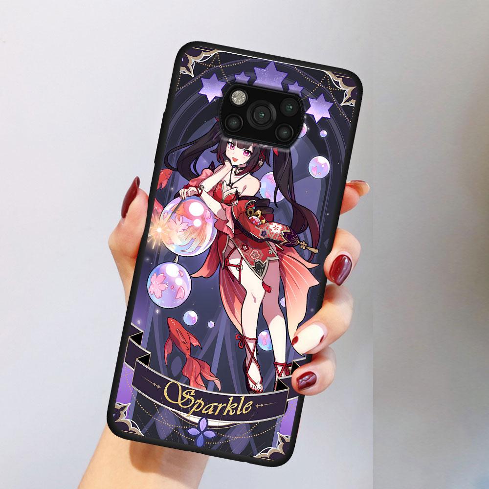 Star Rail Aventurine Sparkle Case for Xiaomi Poco M5s X3 NFC F3 X5 M4 M3 Pro Black Silicone Soft Phone Cover Coque