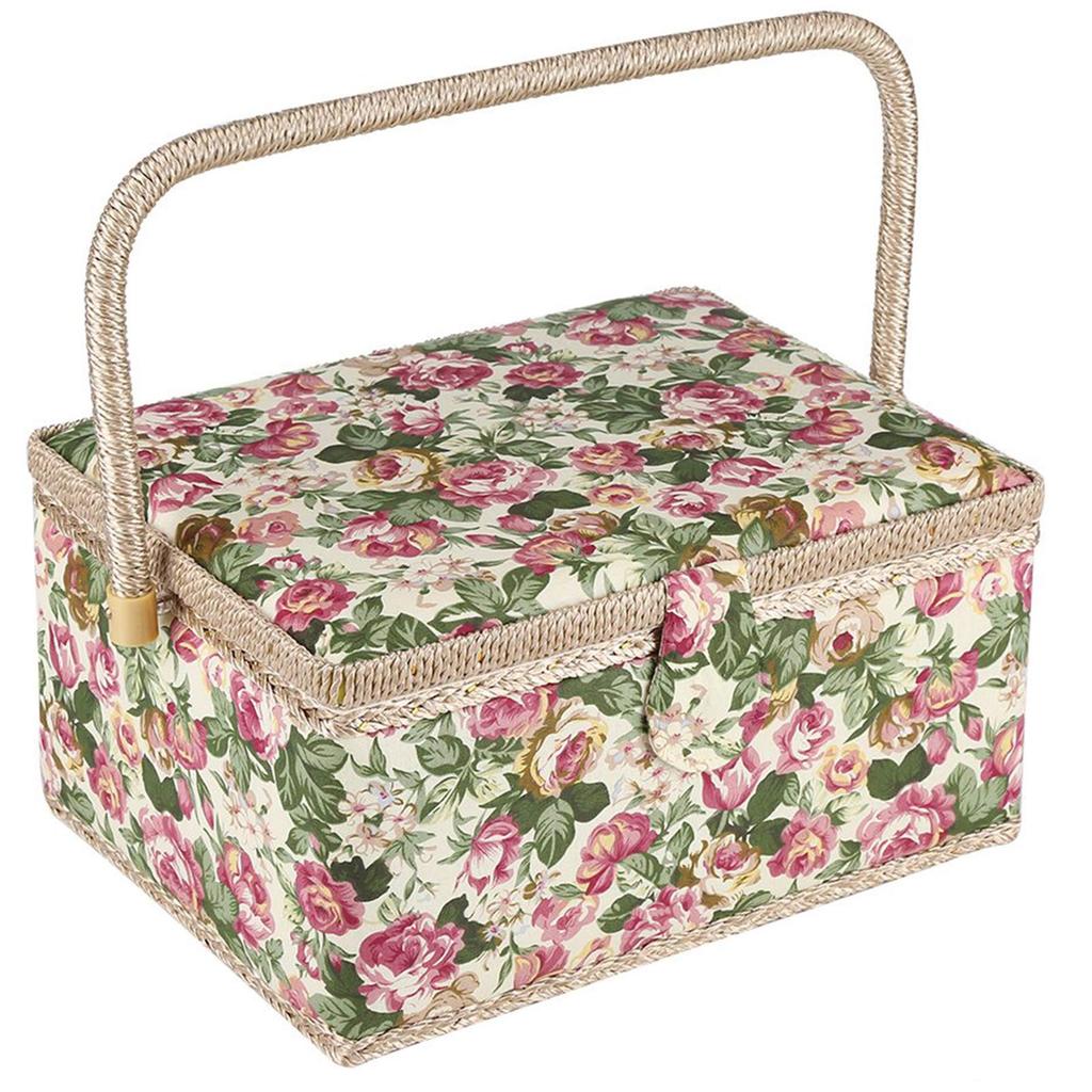 Sewing Large Capacity Floral Pattern Storage for Home Sewing Kit Easy to DIY Craft Gift for D&D Box, Case, Portable, Use, Storage, Carry,