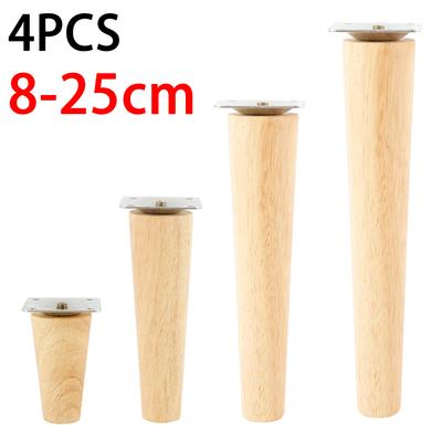 4Pcs Solid Wood Furniture Legs Oblique/Straight Table Sofa Cabinet Support Replacement Feet  Non-slip Floor Protector Home