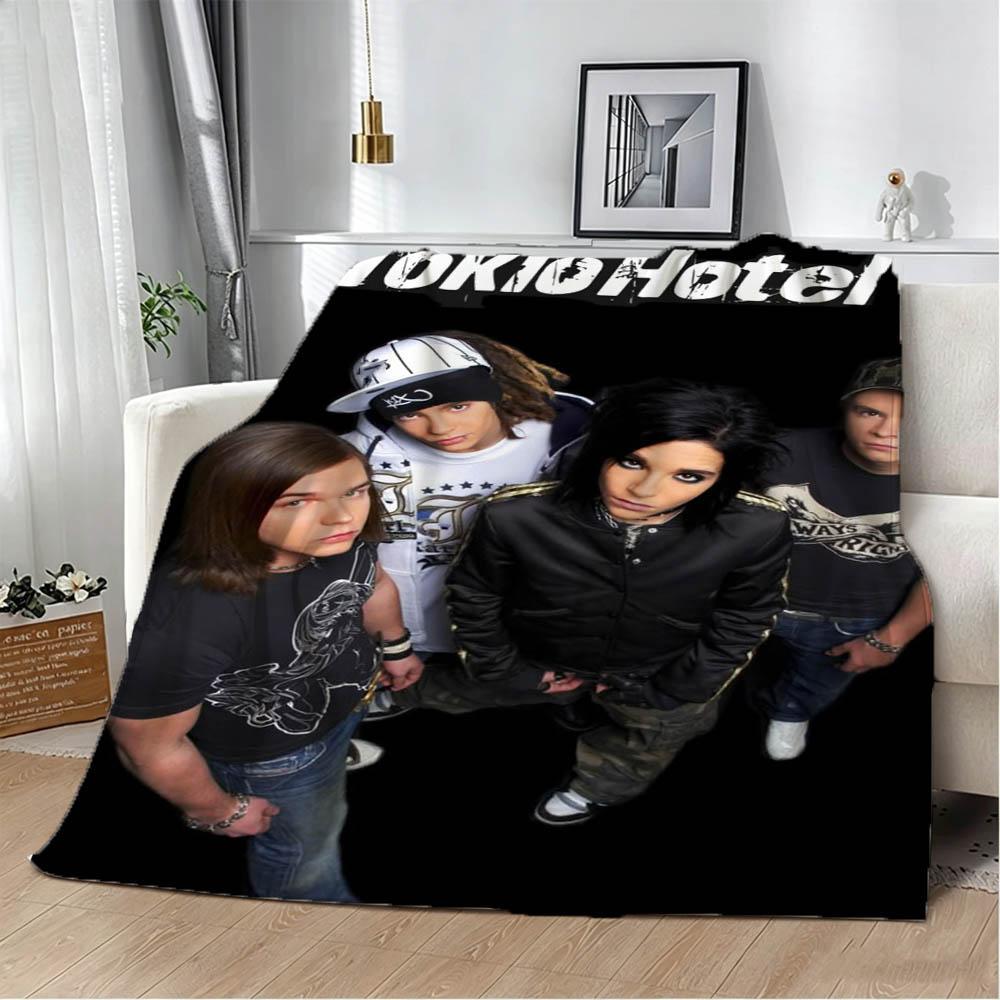 3D T-Tokio oF Band H-Hotel Music Singer Flannel Blanket Soft Throw Blanket Art For Home Decor Bedroom Bed Sofa Picnic Fans Gifts