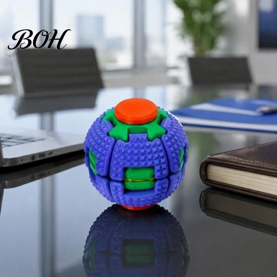 Spinning Ball Toy 3D Printed Press Spin Spiky Ball, Stress Anxiety Relief Fidget Spinner, Spinner Decompression Rotating Desk for Kids Teens