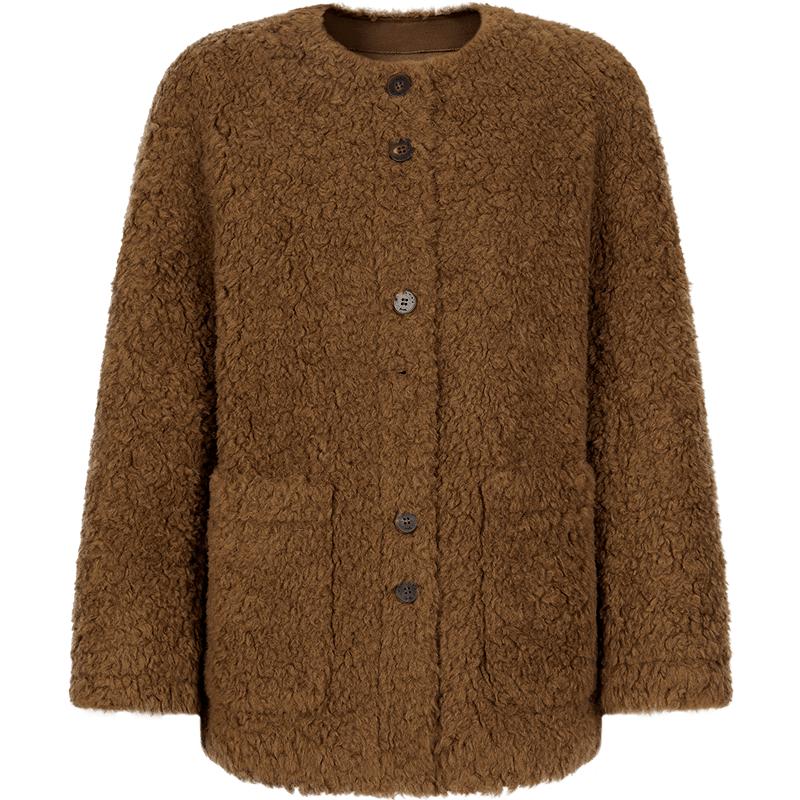 

JUZI Anna Couture Women s 100% Wool Bouclé Long Winter Coat L