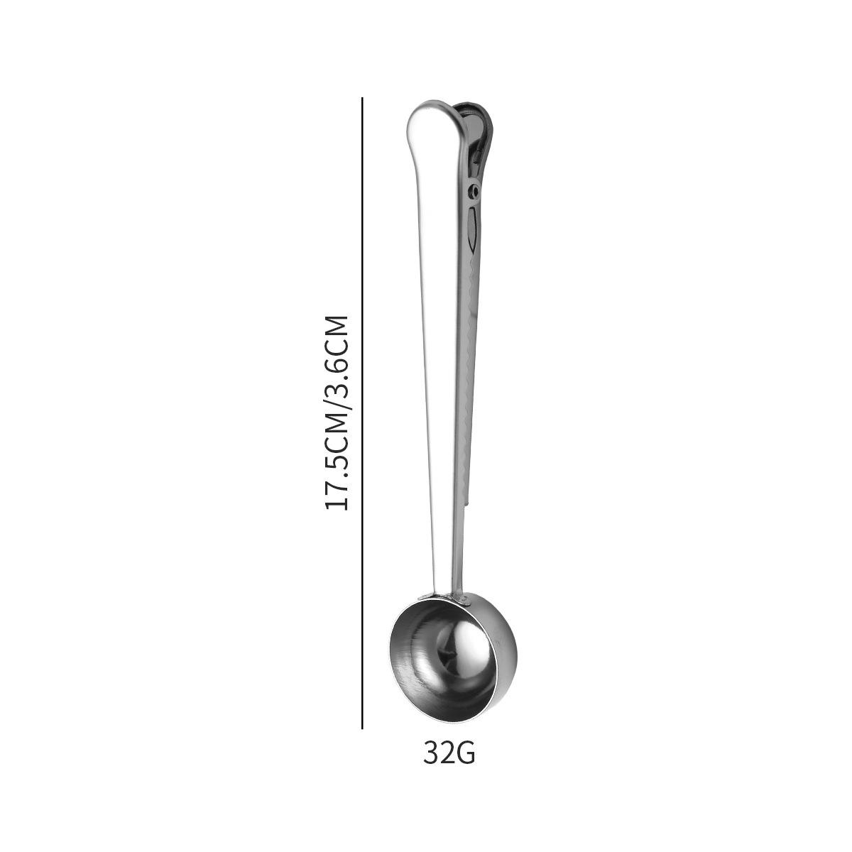 

Stainless Steel, Coffee Measuring Spoon, 2-in-1, Sealing Clip, Multifunctional, Milk Powder Spoon, Tea and Food Bag Sealing Clip